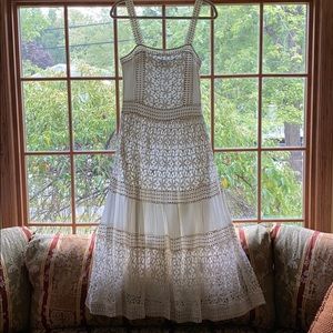 White Long Joie Crochet Dress